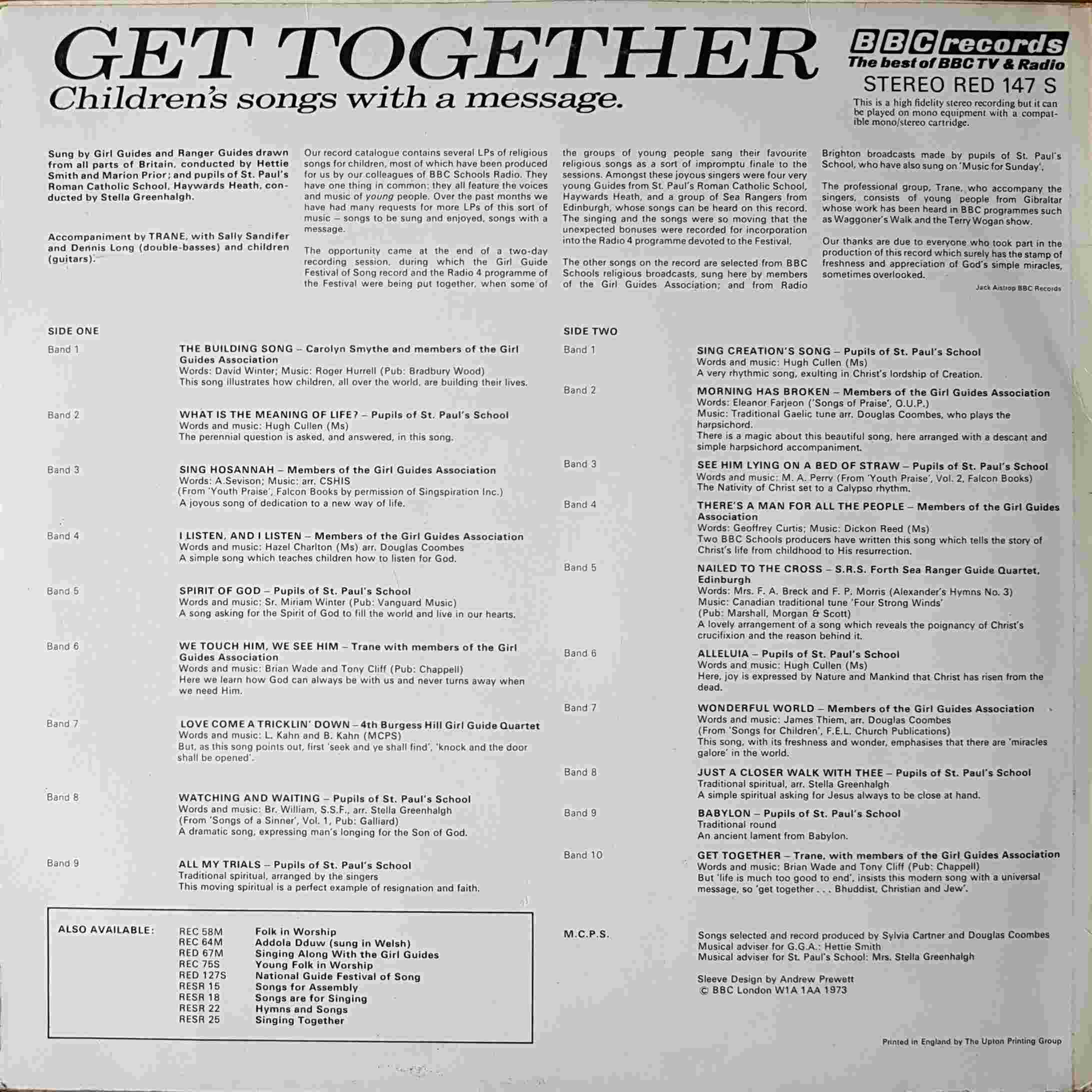Picture of RED 147 Get together by artist Various from the BBC records and Tapes library